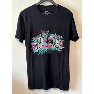 Project X Who Cares Tropical Floral T Shirt Mens M Black Streetwear CrossFit